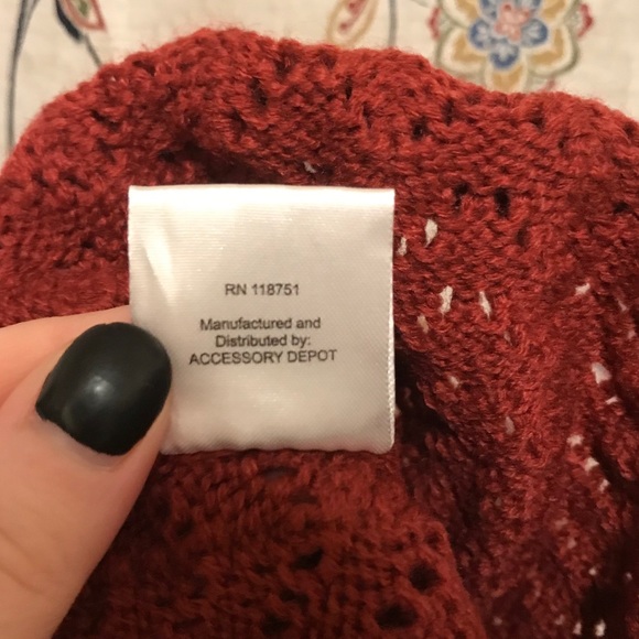 Red Beanie with Pom Pom on top - Picture 2 of 3